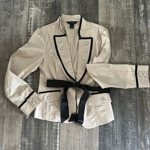 White House Black Market Beige/Black Jacket 4